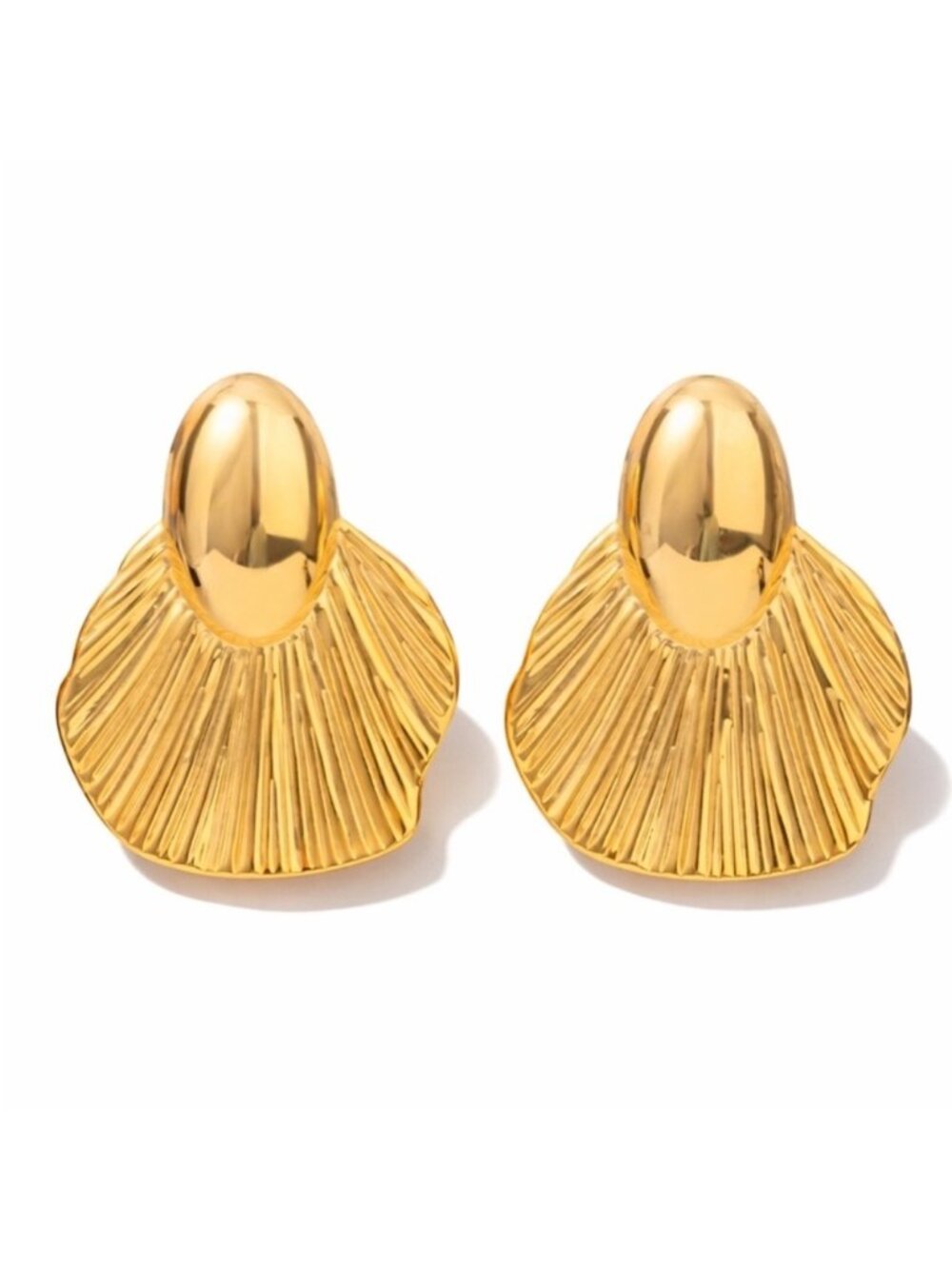 New! Gold Palm Post Earrings (1057) NWOT